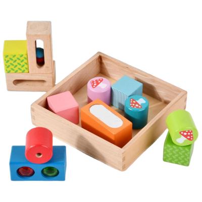 China DIY TOY 12 Pieces Stacking Blocks Toys Healthy Birthday Gift Train Knowledge For Girls for sale