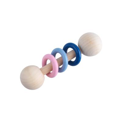 China Baby Soft Beech Rattle 1pc Hemu Rattle 1pc Hemu Wooden Rattle Soother Teether Toy Safe Without FPA Molar Wooden Musical Toys for sale