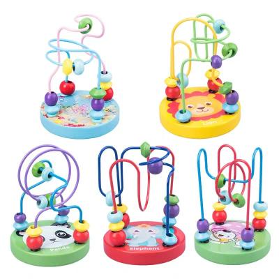 China Educational Toys Montessori Wooden Circles Beads Early Educational Wireframe Math Toys Puzzle Games for Boys and Girls for sale