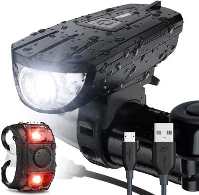 China USB Rechargeable Bicycle Light Rechargeable Instant Install Fits All Bikes 3 Modes Bike Lights Front And Back Illumination for sale