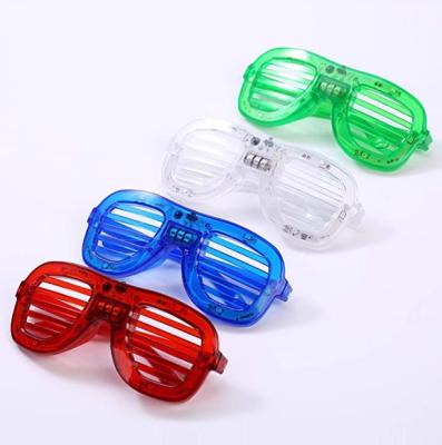 China Fashion Multicolor LED Sunglasses Shutter Bright Flashing Lenses Light Up Notched Party Glow Shades Wholesale for sale