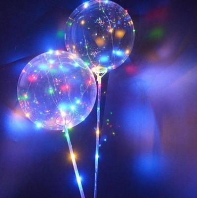 China Gift Toy Luminous Flash LED Light String Latex Balloons With Stick Giant Luminous Balloon Children Play for sale