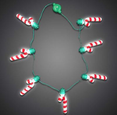 China Fashional LIGHT CANDY CANE LIGHTS CHRISTMAS PARTY NECKLACE FOR CHRISTMAS GIFT for sale