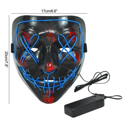 China Smoke Screen Promotion Halloween Party Mask Advance Makeup Neon Glow In The Dark Mascara Horror Glow Mask Costume for sale