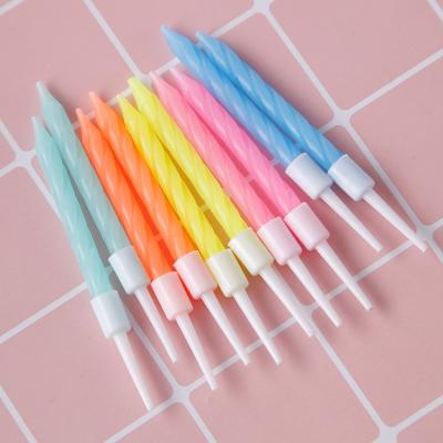 China Birthday Candle Party Celebration 10pcs Crystal Spiral Birthday Cake Candles Colorful Blister Candle With Holder For Wedding&Party Accessory for sale