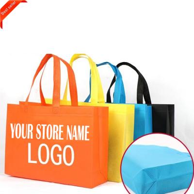 China Durable China Logo Laminated Cheep Printed Reusable Custom Wholesale Non Woven Tote Shopping Bag for sale