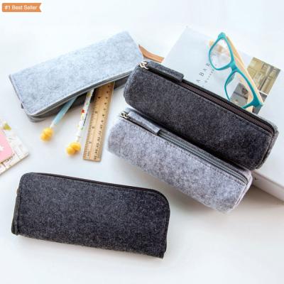 China Hot Sales Promotion Recyclable Felt Cool Pencil Bag Cloth Pencil Case School Office Supplies Stationery Pocket Pencil Case for sale