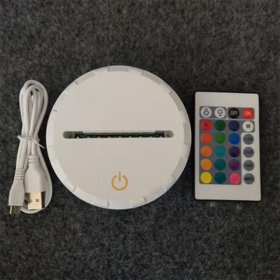 China Modern LED Lamp Base For 3D Illusion Night Light 7 Colors Touch Switch Remote Control Base For 3D Table Desk Lamps for sale