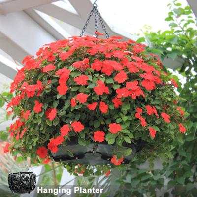 China Durable hanging flower pot, metal flower vase plastic hanging pot for sale