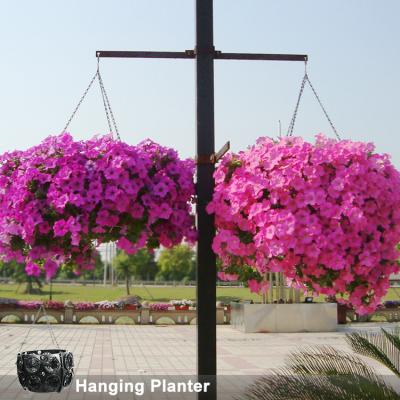 China Vertical Decoration Garden Pots For Road Decoration Self Watering Hanging Basket For Flowers Not Coated Plastic Street SL-Y040 10pcs for sale