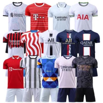 China 23/24 Polyester Quick Dry Comfortable Black And Blue Soccer Jerseys Soccer Clothes For Training for sale