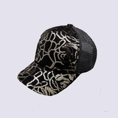 China breathable & Factory Supply New Waterproof Price Dome Fashion Sports Custom Mounted Sequin Baseball Hat Cap for sale