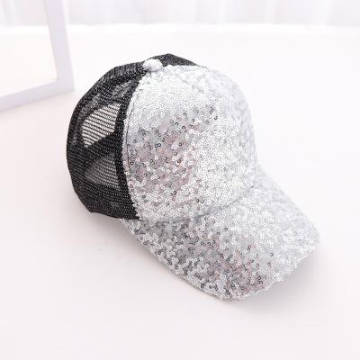 China breathable & Raincoat made in china top quality dome fashion baseball sports shiny sequin baseball cap hat for sale