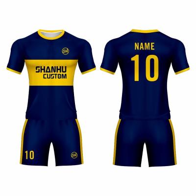 China Custom Team Wear Sublimation Printing OEM Logos Soccer Jersey Sets Factory Cheap Wear For Football Club Uniform Kits for sale