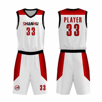 China Custom Antibacterial Logo Sports Jersey Sublimation Printed Basketball Men's Basketball Uniform Tank Top for sale