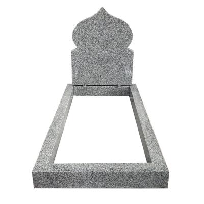 China Xiamen Mason Made China Gray Modern Muslim Register Kebset Headstone Surround Headstone for sale