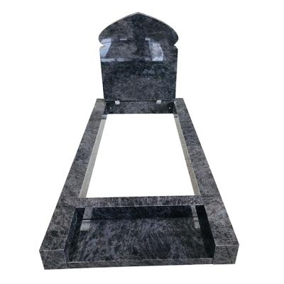 China Large Size Bahama Granite Islmic Register Headstone Modern Customized Blue Tombstone Headstone for sale