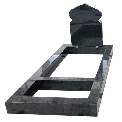 China Monument Made Modern Headstone Black Color Headstone Africa Impala Granite Register Factory For Sale for sale