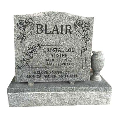 China Modern Almost Square Straight Gray Granite Monuments Tombstone Headstone With Best Price for sale