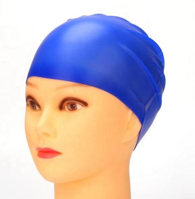 China Eco - Friendly Waterproof Soft Durable UnSex Silicone Swim Cap With Customized Color Logo for sale