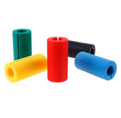 China Custom Protective Rubber Barbell Grip Weightlifting Dumbbell Silicone Grips Dumbbell Fat Bar Cover Silicone Covered Fat Slider Grip For Sale for sale