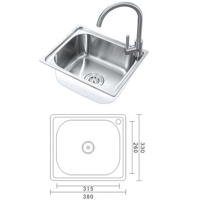 China Without Faucet SS201 Topmount Single Bowl Sink for sale