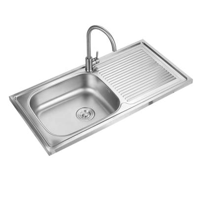 China Without Tap 1000x500mm Single Bowl Kitchen Sink With Popular Design for sale