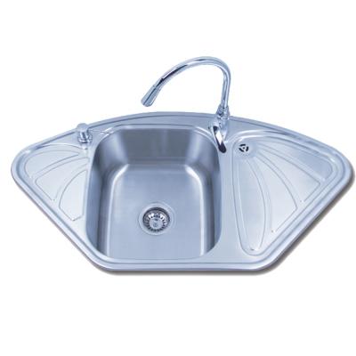 China Without Faucet Kitchen Butterfly Shape Double Drain Board Kitchen Sink for sale