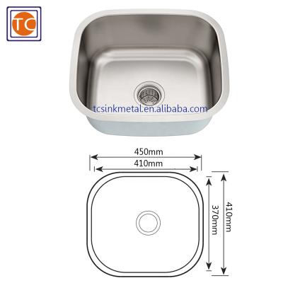 China Without Faucet Square Bowl Stainless Steel Eco Kitchen Sink for sale