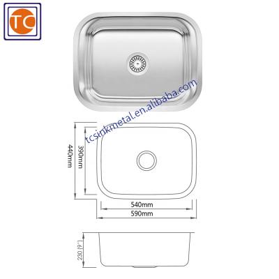 China Without Faucet Under Counter Installation Stainless Steel Sink American Size for sale