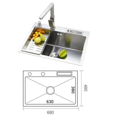 China With Brushed Finish Handmade Kitchen Stainless Sink Faucet for sale