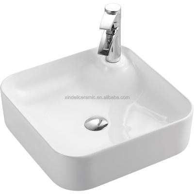 China Bathroom Fancy Modern Design Modern Wash Basin Slim Corner Sink With Single Hole for sale