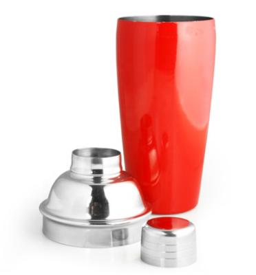 China Stainless Steel Cocktail Shaker Cocktail Shaker 400ml Boston Red Metal Color for sale