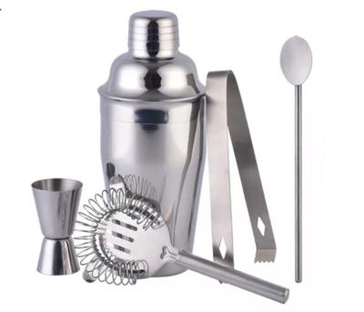 China Cocktail Shaker Set Cross Frontier Stainless Steel Cocktail Shaker Set 5 Pieces Bar Shaker Set Wine for sale