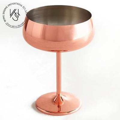 China Copper 430ML Sustainable Champagne Glass Champagne Cups Champagne Coupes Glass for sale