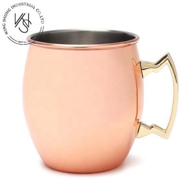 China 550ML Moscow Mule Cup Copper Stainless Steel Cup Durable Smooth Surface Hot Stainless Steel Mug for sale