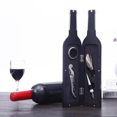 China 2020 Disposable Hot Selling Wine Tool Bottle Shaped And Gift Set With 5 Accessories for sale