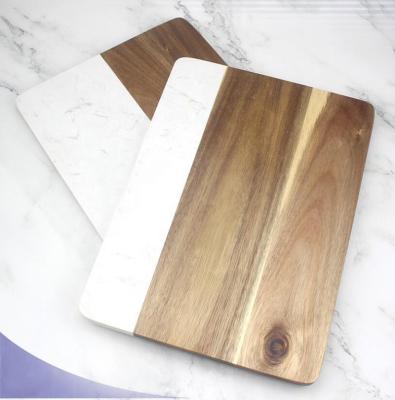 China Sustainable Square Shape Marble Cheese Board Cutting Size Popular Marble Wood Cutting Board for sale