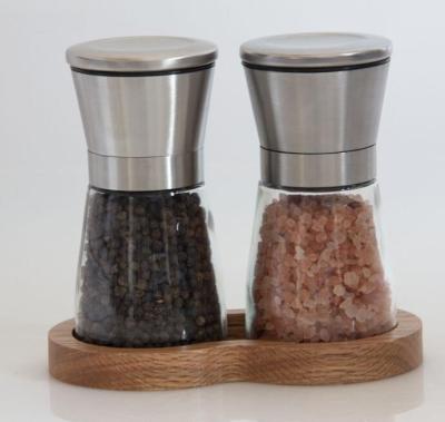 China Amazon Hot Selling Viable Salt And Pepper Grinder Set With Adjustable Coarse And Short Set for sale