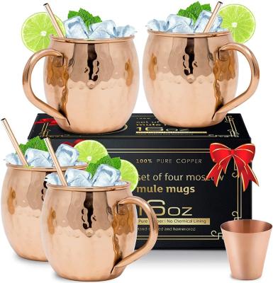 China Wing Shung Moscow Mule Copper Viable Attacks Gift Set Set of 4 Hammered Pure Copper for sale