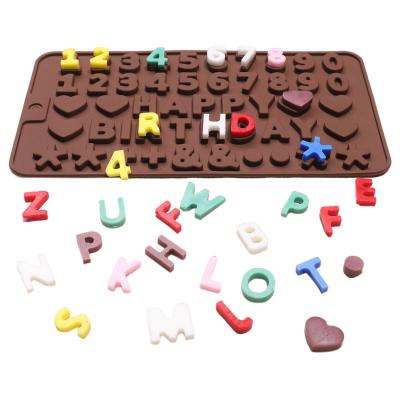 China Mydeepsea Sustainable Letter and Number Chocolate Molds With Happy Birthday Cake Decorations Chocolate Molds Silicon for sale