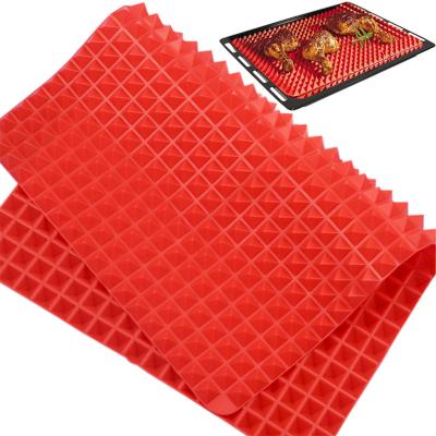 China High Quality Viable 509 Pyramids Cavity Shape BBQ Tools Silicone Place Mat Heat Resistant Reusable Baking Mat for sale