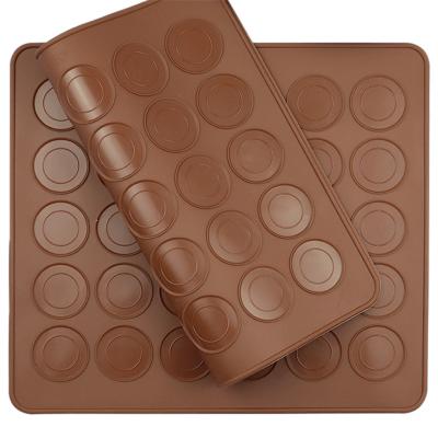 China Viable Price 30 Holes Factory Cheap Macaron Pastry Protector Food Grade Silicon Non-Stick Baking Tray Mat for sale