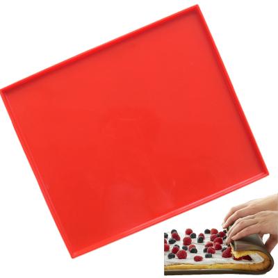 China Best Viable Price Rectangular Toast Rolls Swiss Rolls Food Grade Non Stick Silicone Baking Mat for sale