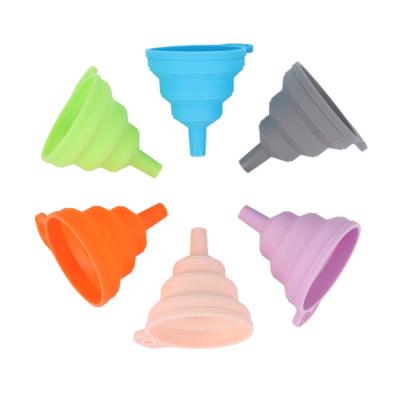 China Mini Kitchen Oil Factory Food Grade Silicon Funnel Viable Direct Collapsible Silicone Funnel Small Silicone Funnel Set for sale