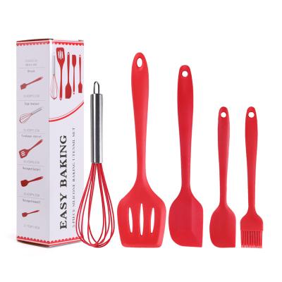 China Pastry Tool 5Pieces Silicone Kitchenware Spatula Silicone Non-Stick Sustainable Baking and Baking Utensil Sets Durable Silicone Utensils Set for sale