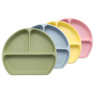 China Wholesale Contemporary Food Grade Baby Practice Tableware Kid Dining Dish Silicone Dish With Lid For Kids for sale
