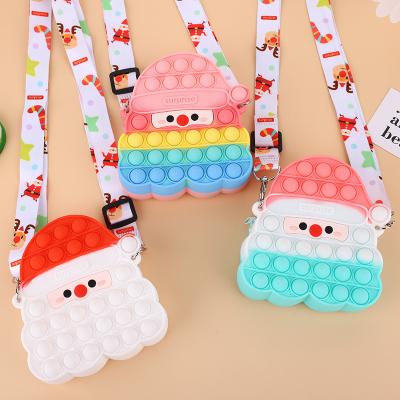 China 2021 NEW Fashion Pop Purse Shaker Toy For Girls Silicone Push Up Shake Purse Toy Santa Claus Bag Big Size Fidget for sale