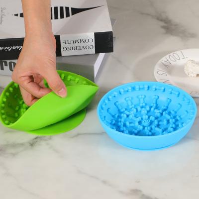 China Wholesale Viable Safe High Quality Safe Dog Feeder Food Grade Silicone Dog Slow Pan for Pets for sale