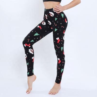 China New Arrival Ladies Antibacterial Stretchy Milk Silk Pant Gaiters Christmas Printed Gaiters For Women for sale